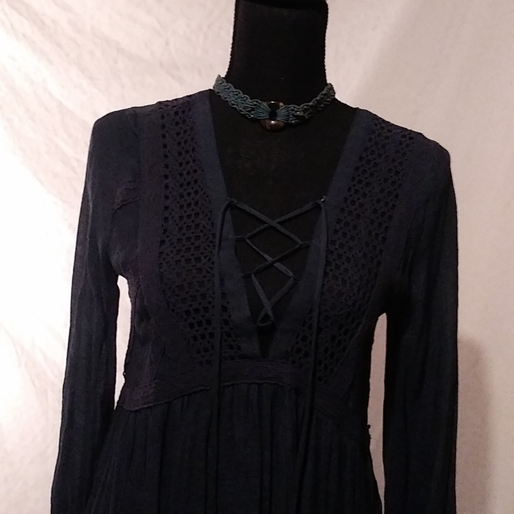 NWT lg Moon and Sky navy blue dress